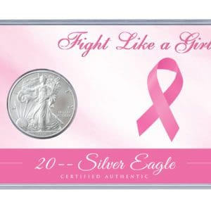Breast Cancer Awareness Silver Eagle Acrylic Display
