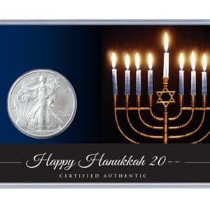 Hanukkah Silver Eagle Acrylic Display