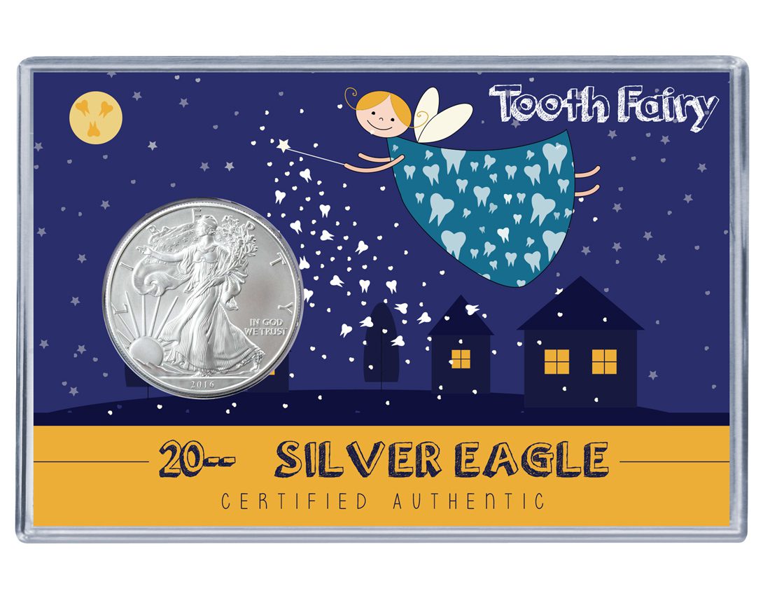 Tooth Fairy Silver Eagle Acrylic Display 1 Tooth Fairy Silver Eagle Acrylic Display