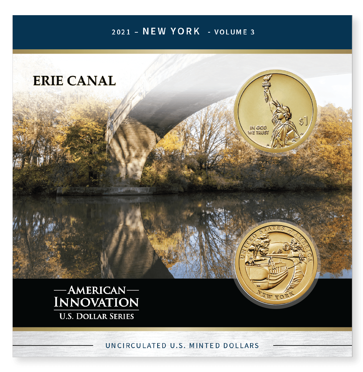 NY Erie Canal 2 American Innovations Dollar Collection-NY Erie Canal