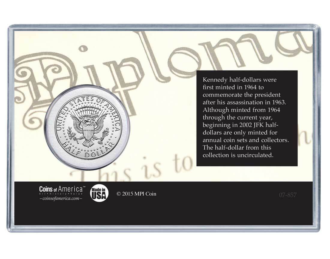 Graduation Kennedy Half Dollar Acrylic Display