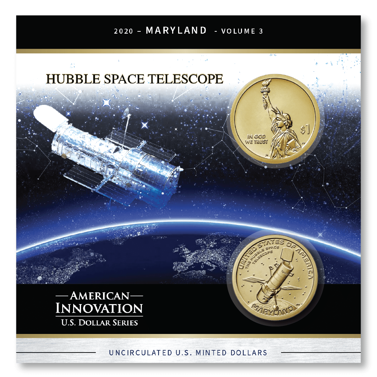 MD Hubble Telescope 2 American Innovations Dollar Collection-MD Hubble Telescope