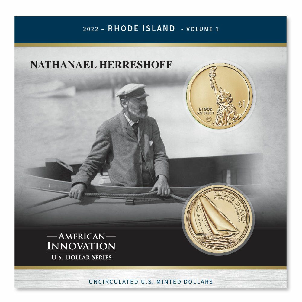 RI Nathanael Herreshoff’s Reliance Yacht 2 American Innovations Dollar Collection Rhode Island Nathanael Herreshoff’s Reliance yacht