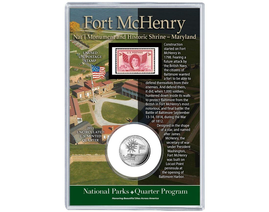 Fort McHenry National Monument and Historic Shrine Coin & Stamp Set 2 Fort McHenry National Monument and Historic Shrine Coin & Stamp Set - Image 2