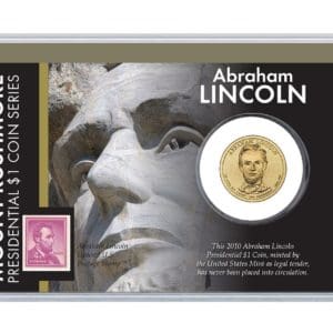 Mt. Rushmore Series Abraham Lincoln Dollar Coin and Stamp Set