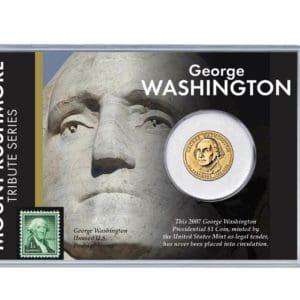 Mt. Rushmore Series George Washington Dollar Coin and Stamp Set