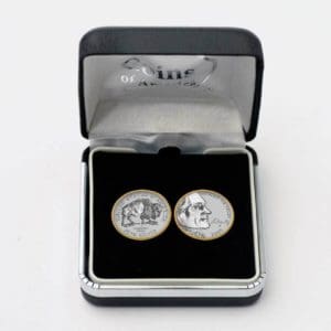 Bison Nickel Cuff Links