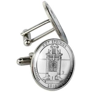 National Park Quarter Rhodium Cufflink
