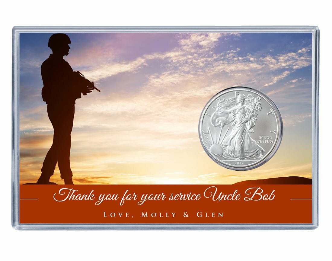 Military Silver Eagle Acrylic Display 1 Military Silver Eagle Acrylic Display