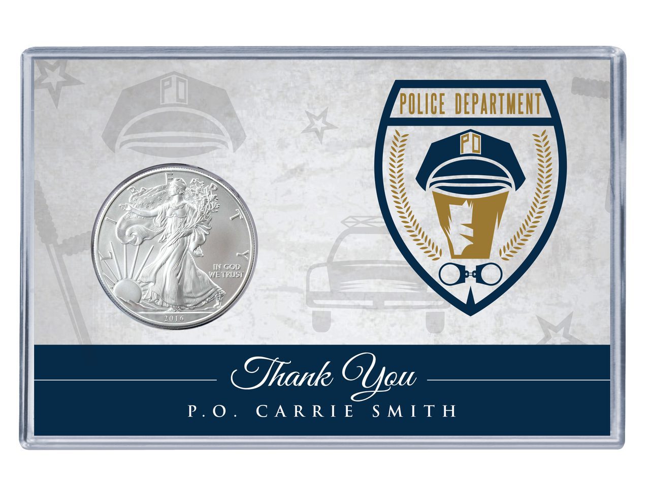 Police Officer Silver Eagle Acrylic Display 1 Police Officer Silver Eagle Acrylic Display