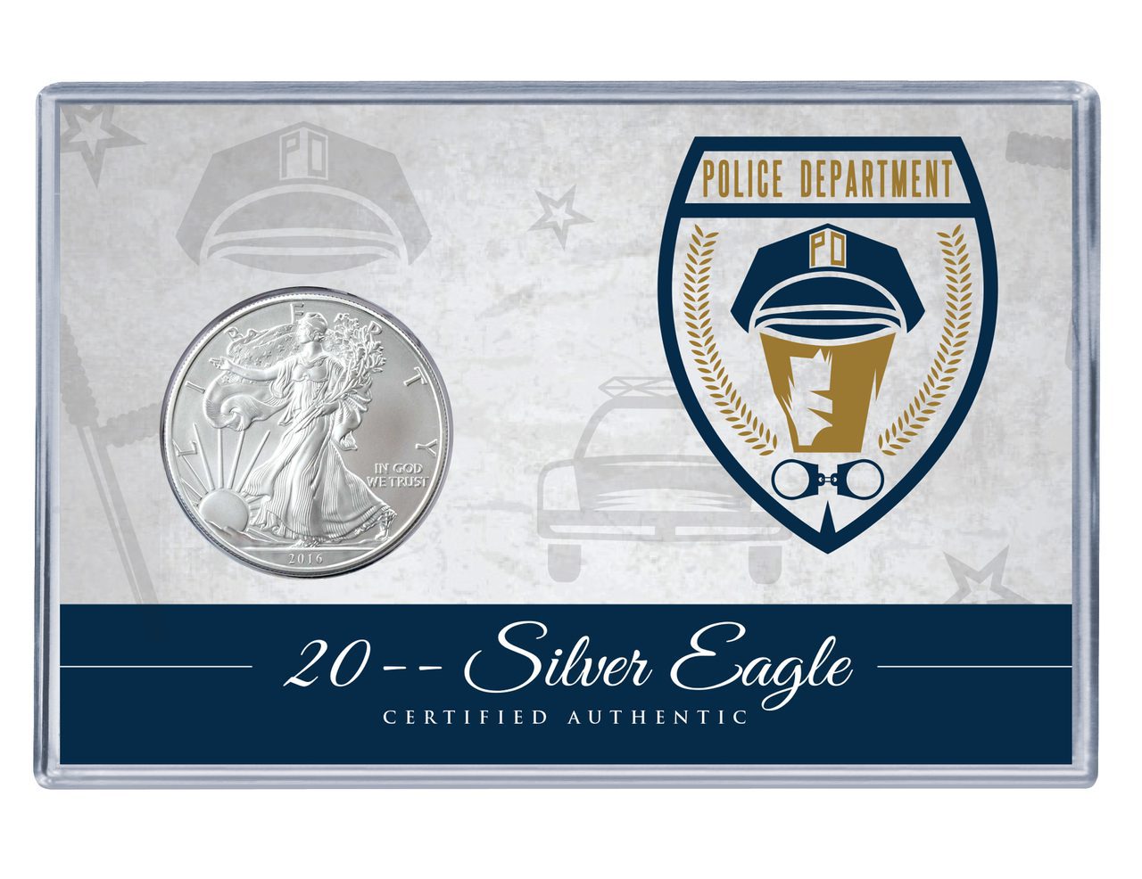 Police Officer Silver Eagle Acrylic Display 3 Police Officer Silver Eagle Acrylic Display