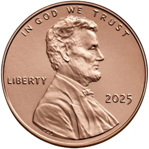 2025 lincoln penny uncirculated obverse Philadelphia 2025 Cent Roll