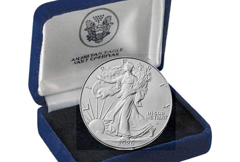 2026 Silver Eagle Deluxe Blue Velvet Box