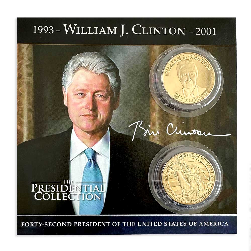 Bill Clinton Commemorative Coin 2 Clinton Card New