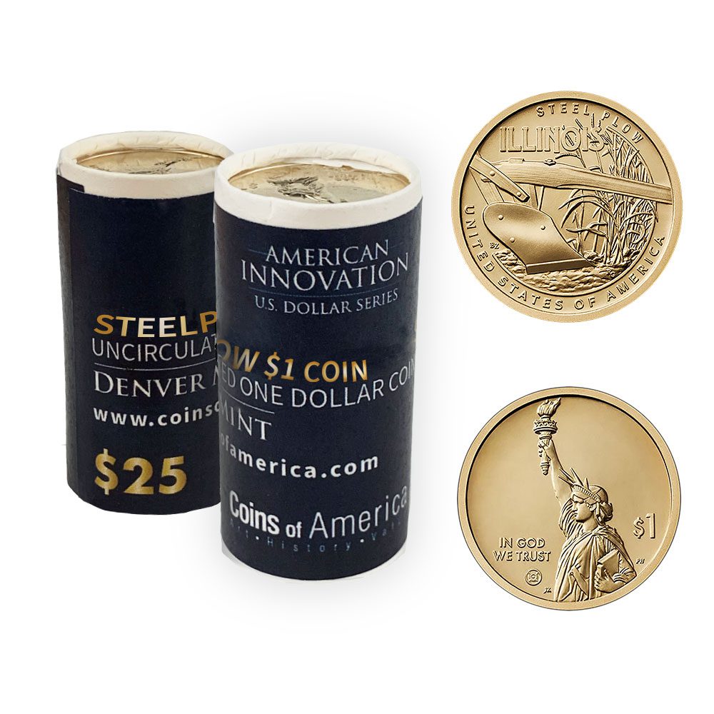 Illinois Steel Plow 5 Illinois D mint dollar roll