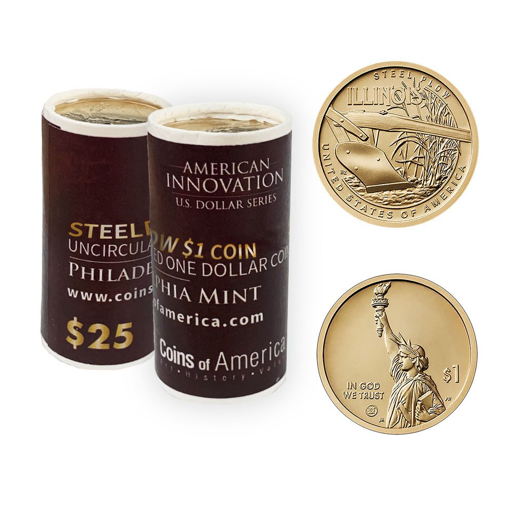 Illinois Steel Plow 4 Illinois P mint dollar roll