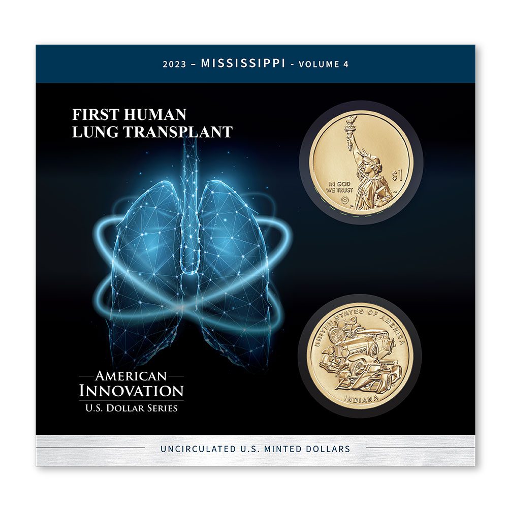 Mississippi First Human Lung Transplant 2 Mississippi Human Lung transplant dollar collection