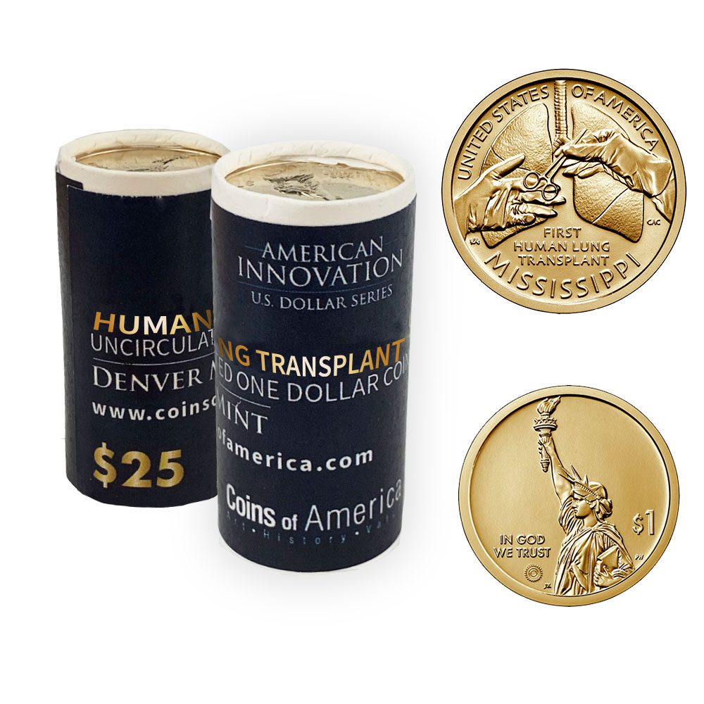 Mississippi First Human Lung Transplant 4 Mississippi Roll D Mint