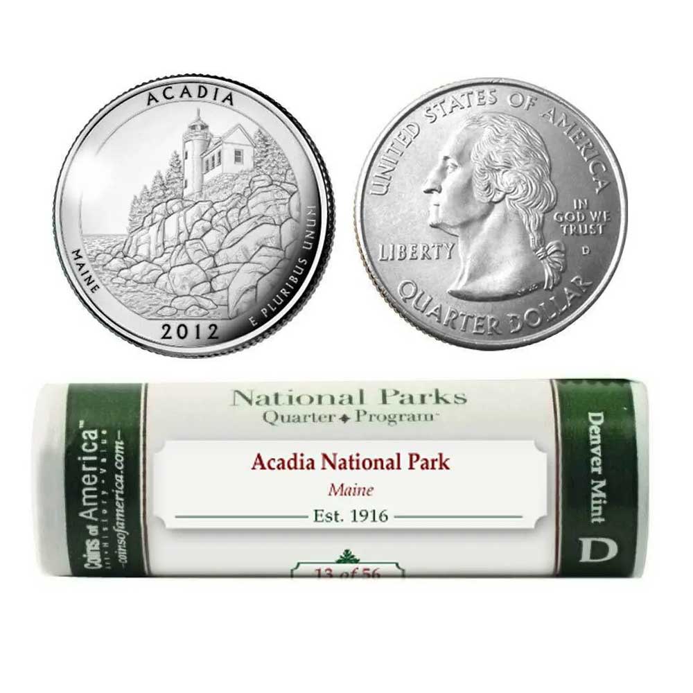 Acadia National Park - Maine 4 acadia national park quarter denver mint roll