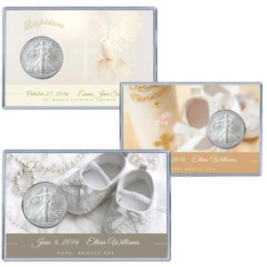 Baptism Silver Eagle Acrylic Display