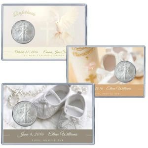 Baptism Silver Eagle Acrylic Display