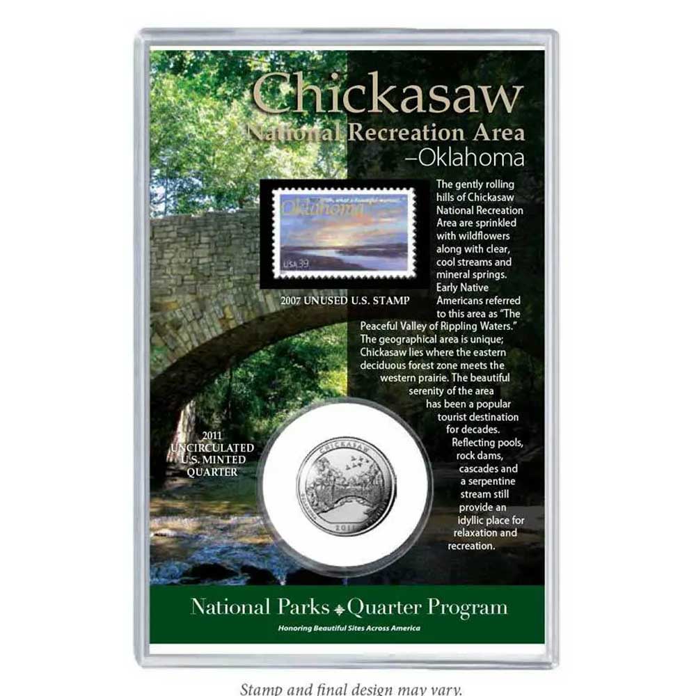 Chickasaw National Recreation Area - Oklahoma 3 chickasaw-national-park-quarter-coin-stamp