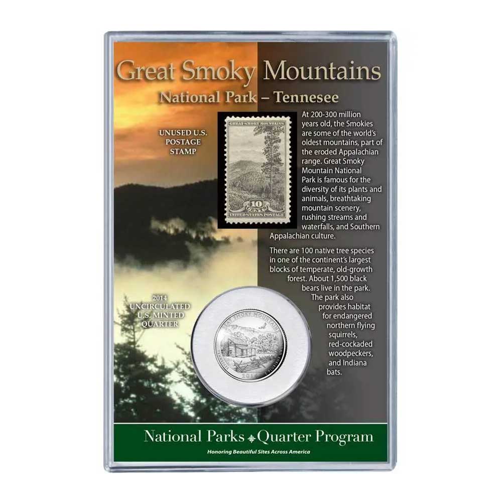 Great Smoky Mountains National Park - Tennessee 3 great-smoky-mountain-national-park-quarter-coin-stamp