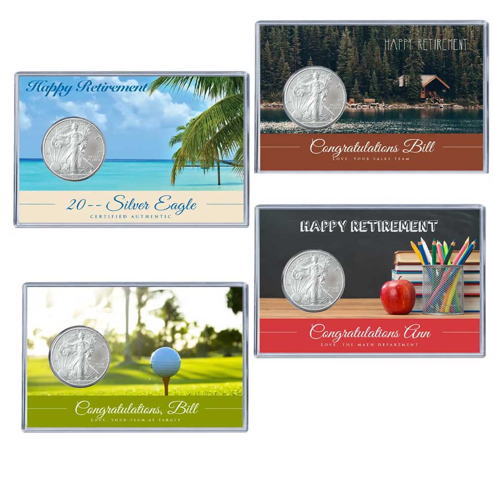 Retirement Silver Eagle Acrylic Display 1 retirement acrylics